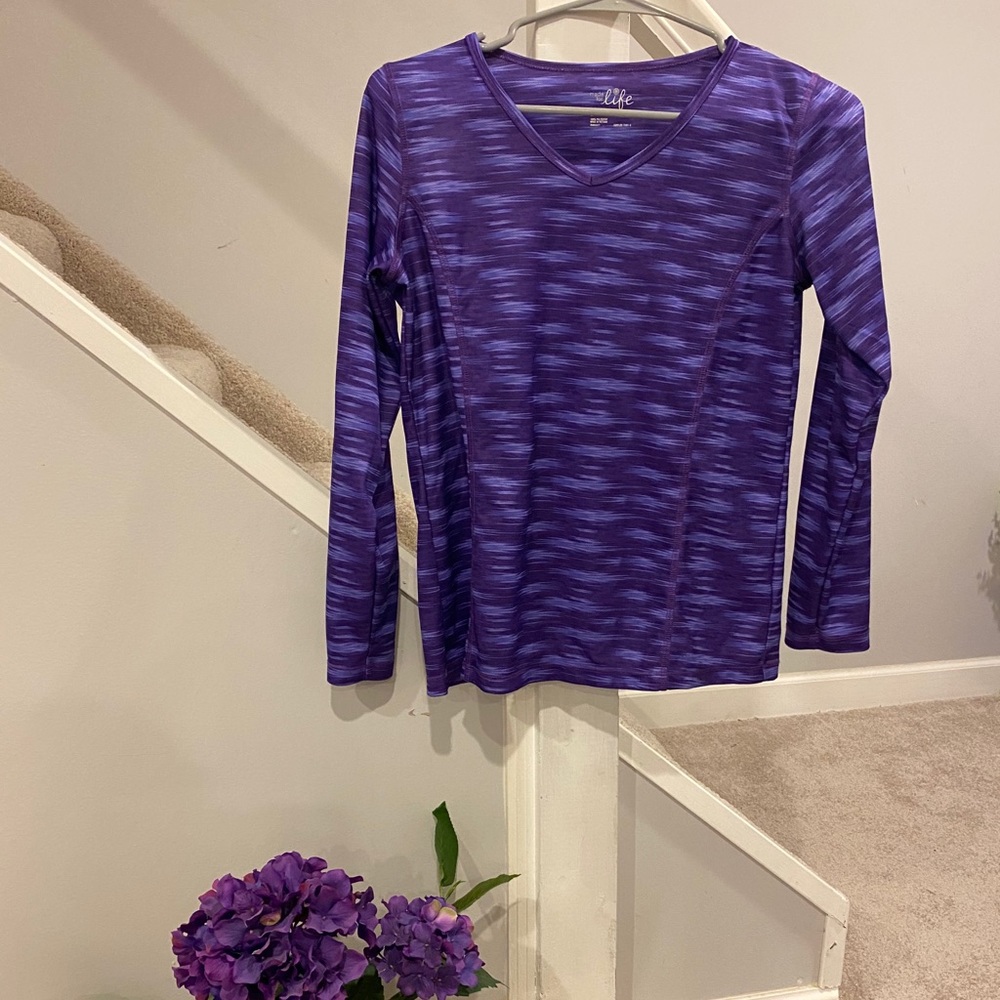 Quick Dry Purple Long Sleeve Workout Top